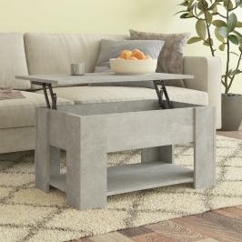 Mesa de centro madera de ingeniería gris hormigón 79x49x41 cm