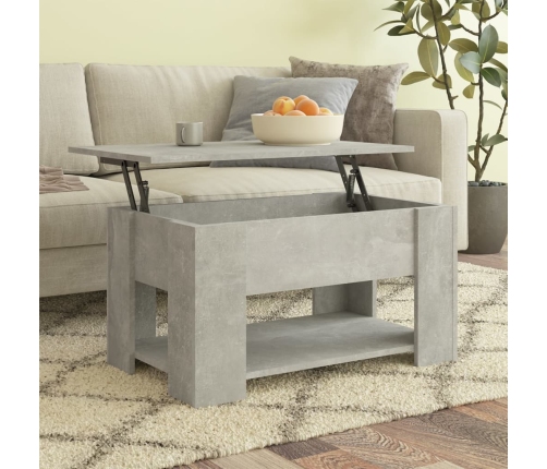 Mesa de centro madera de ingeniería gris hormigón 79x49x41 cm