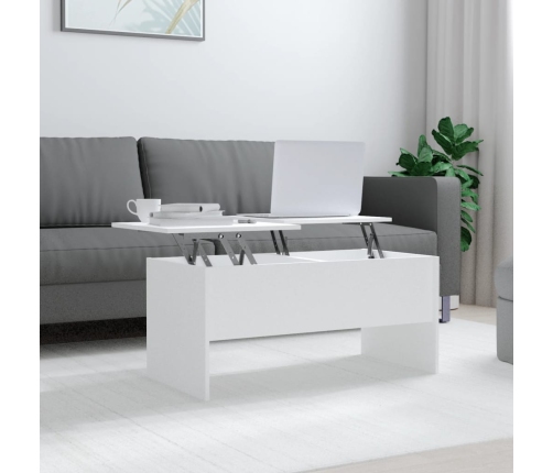 Mesa de centro madera contrachapada blanco 102x50,5x46,5 cm