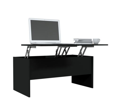 vidaXL Mesa de centro madera de ingeniería negro 102x50,5x46,5 cm