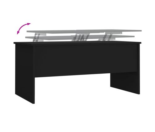 Mesa de centro madera de ingeniería negro 102x50,5x46,5 cm