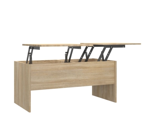 Mesa de centro madera ingeniería roble Sonoma 102x50,5x46,5 cm