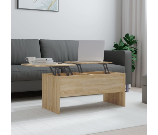 Mesa de centro madera ingeniería roble Sonoma 102x50,5x46,5 cm