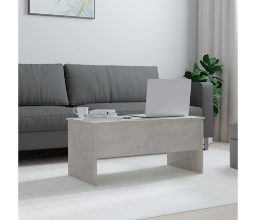 vidaXL Mesa de centro madera ingeniería gris hormigón 102x50,5x46,5 cm