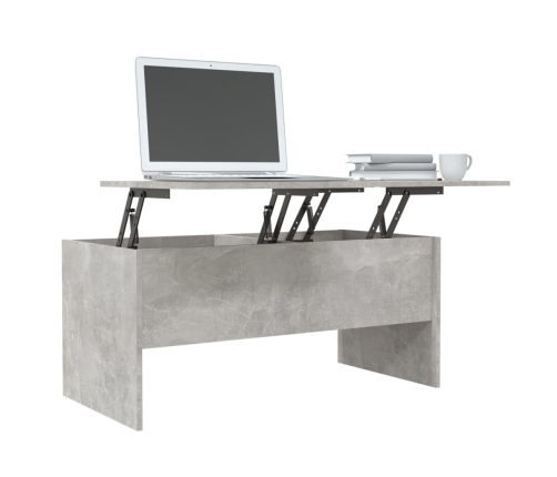 Mesa de centro madera ingeniería gris hormigón 102x50,5x46,5 cm