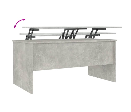 vidaXL Mesa de centro madera ingeniería gris hormigón 102x50,5x46,5 cm