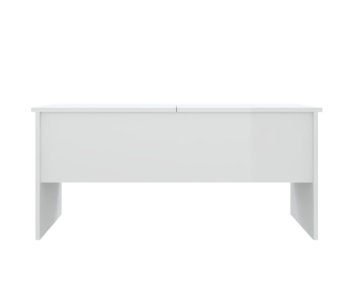 vidaXL Mesa de centro madera ingeniería blanco brillo 102x50,5x46,5 cm