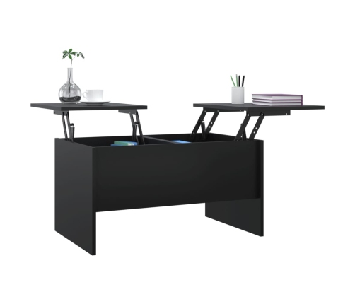 Mesa de centro madera de ingeniería negra 80x50x42,5 cm