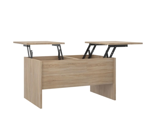 Mesa de centro madera de ingeniería roble Sonoma 80x50x42,5 cm