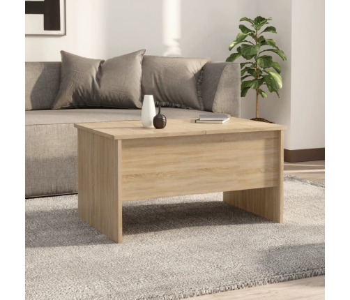 Mesa de centro madera de ingeniería roble Sonoma 80x50x42,5 cm