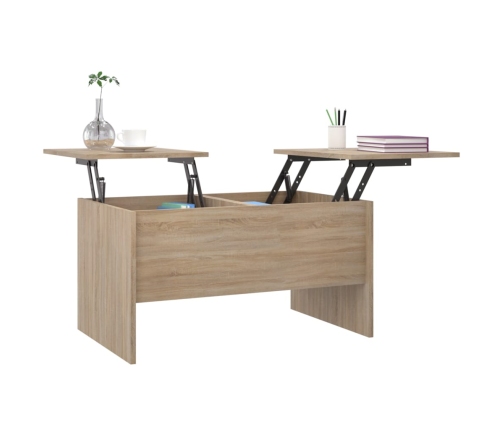 Mesa de centro madera de ingeniería roble Sonoma 80x50x42,5 cm