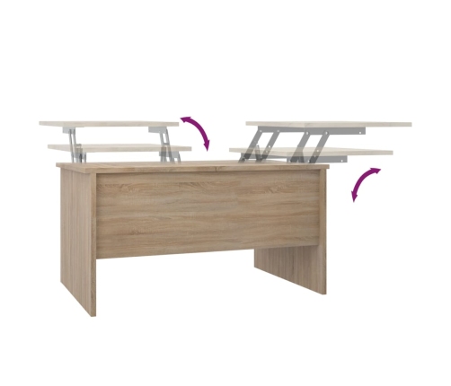 Mesa de centro madera de ingeniería roble Sonoma 80x50x42,5 cm