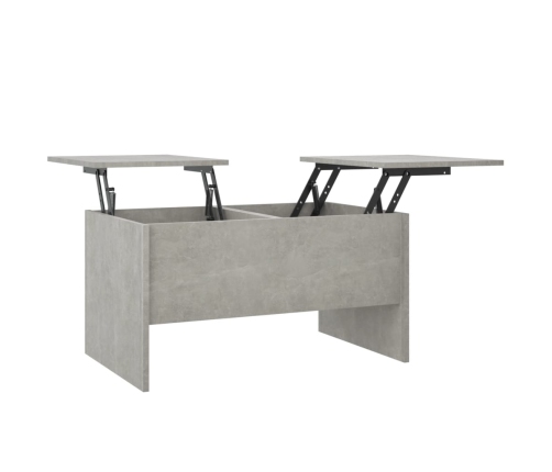 Mesa de centro madera de ingeniería gris hormigón 80x50x42,5 cm