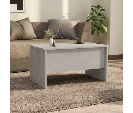 Mesa de centro madera de ingeniería gris hormigón 80x50x42,5 cm