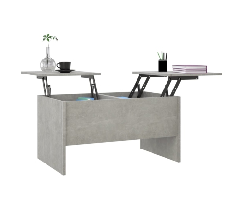 Mesa de centro madera de ingeniería gris hormigón 80x50x42,5 cm