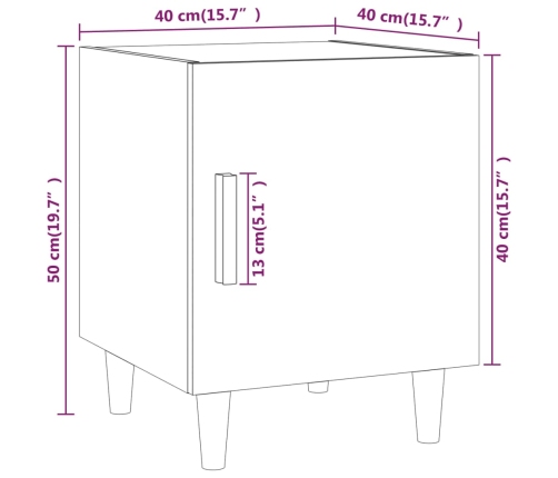 vidaXL Mesitas de noche 2 uds madera contrachapada color roble Sonoma