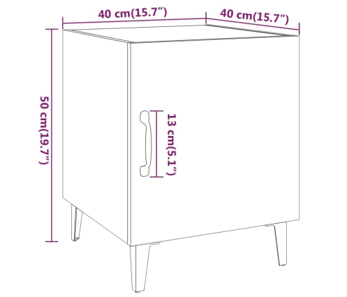 vidaXL Mesitas de noche 2 unidades madera contrachapada blanca