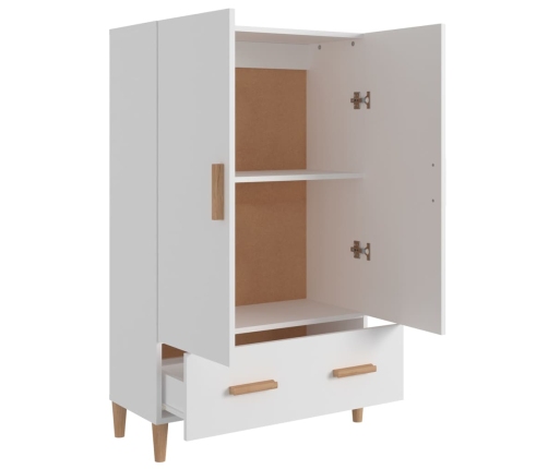 Aparador de madera contrachapada blanco 70x31x115 cm