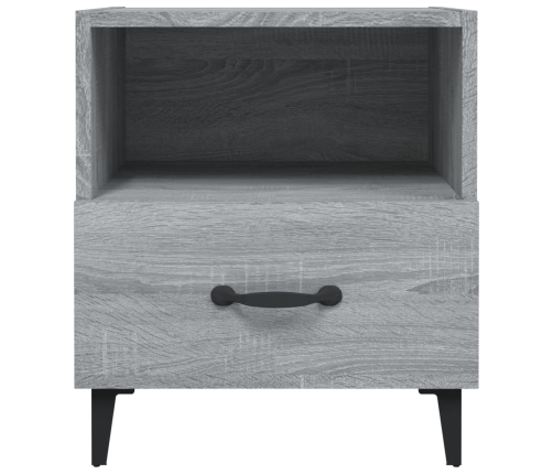 vidaXL Mesita de noche 2 unidades madera contrachapada gris Sonoma