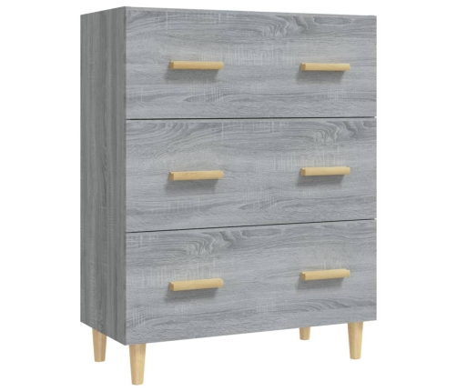 Aparador de madera contrachapada gris Sonoma 70x34x90 cm