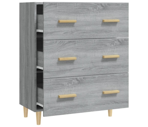 Aparador de madera contrachapada gris Sonoma 70x34x90 cm