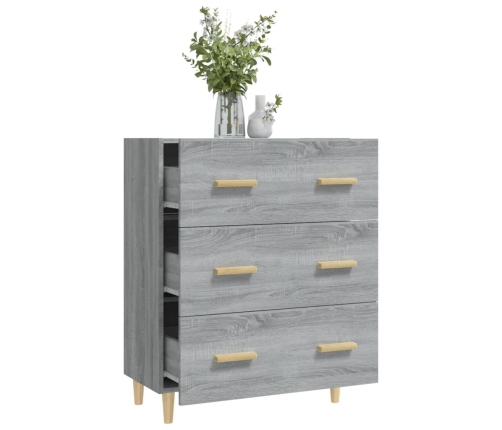 Aparador de madera contrachapada gris Sonoma 70x34x90 cm