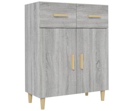 Aparador de madera contrachapada gris Sonoma 69,5x34x89 cm