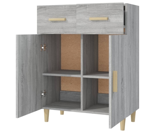 Aparador de madera contrachapada gris Sonoma 69,5x34x89 cm