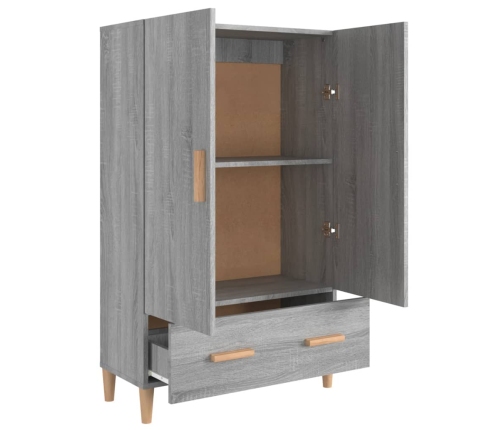 Aparador alto de madera contrachapada gris Sonoma 70x31x115 cm