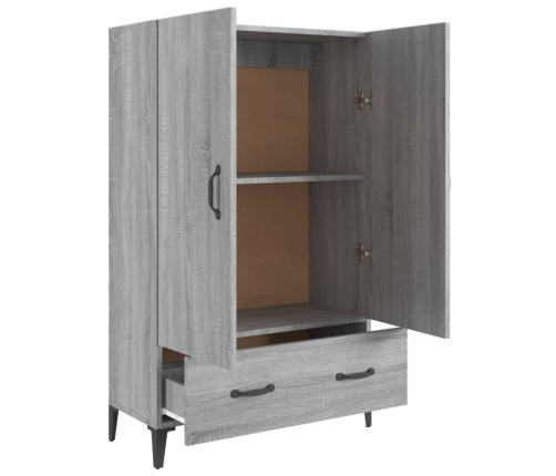 Aparador alto de madera contrachapada gris Sonoma 70x31x115 cm