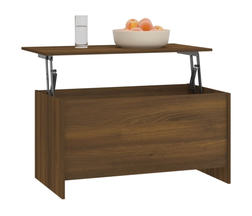 Mesa de centro madera ingeniería marrón roble 102x55,5x52,5 cm