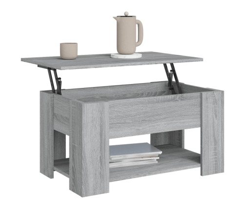 Mesa de centro madera de ingeniería gris Sonoma 79x49x41 cm