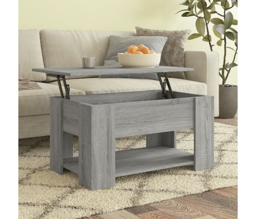 Mesa de centro madera de ingeniería gris Sonoma 79x49x41 cm