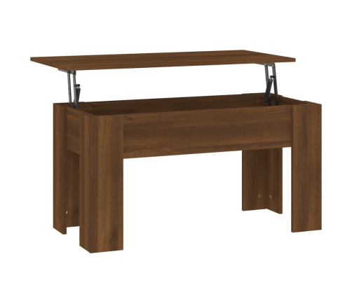 Mesa de centro madera de ingeniería marrón roble 101x49x52 cm