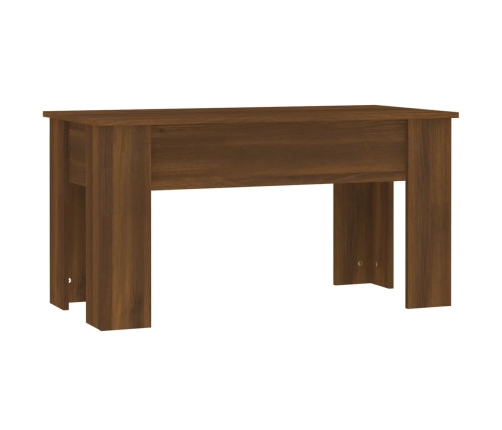 Mesa de centro madera de ingeniería marrón roble 101x49x52 cm