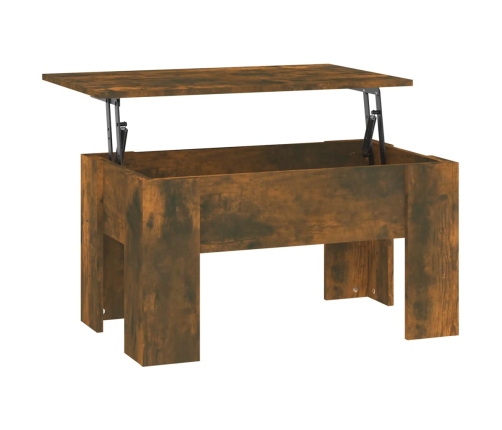 Mesa de centro madera de ingeniería roble ahumado 79x49x41 cm