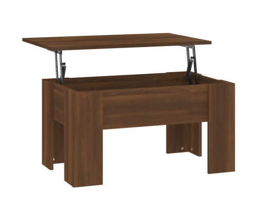 Mesa de centro madera de ingeniería roble marrón 79x49x41 cm