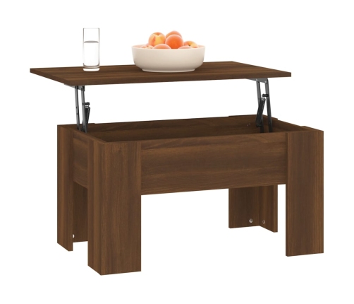 Mesa de centro madera de ingeniería roble marrón 79x49x41 cm