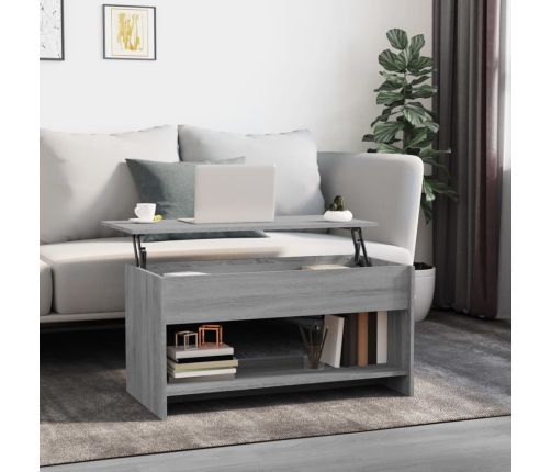 Mesa de centro madera de ingeniería gris Sonoma 102x50x52,5 cm