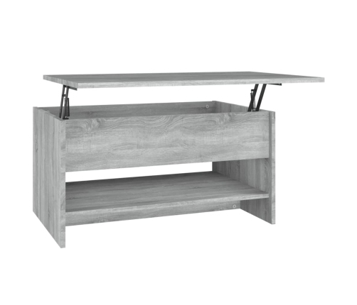 Mesa de centro madera contrachapada gris Sonoma 80x50x40 cm