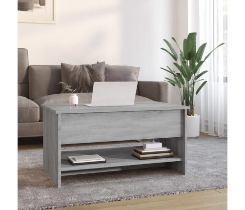 Mesa de centro madera contrachapada gris Sonoma 80x50x40 cm