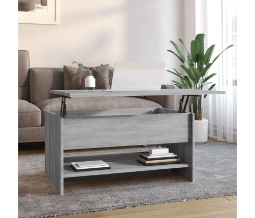 Mesa de centro madera contrachapada gris Sonoma 80x50x40 cm