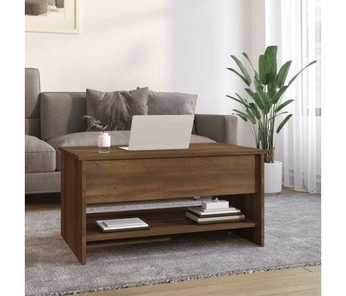 vidaXL Mesa de centro madera contrachapada roble marrón 80x50x40 cm