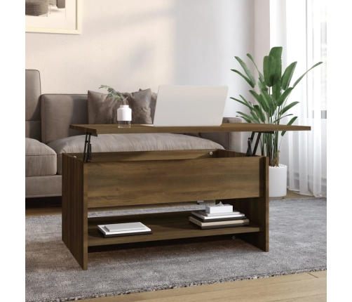 vidaXL Mesa de centro madera contrachapada roble marrón 80x50x40 cm