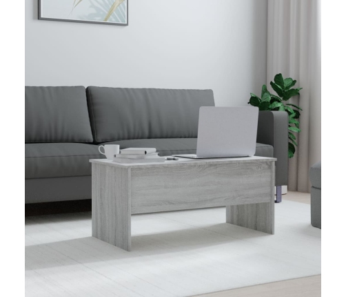 vidaXL Mesa de centro madera de ingeniería gris Sonoma 102x50,5x46,5cm