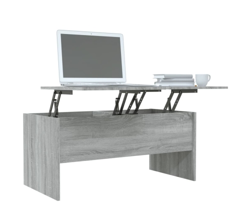 vidaXL Mesa de centro madera de ingeniería gris Sonoma 102x50,5x46,5cm