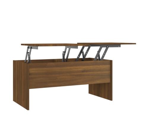 vidaXL Mesa de centro madera ingeniería roble marrón 102x50,5x46,5 cm