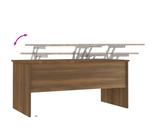 Mesa de centro madera ingeniería roble marrón 102x50,5x46,5 cm