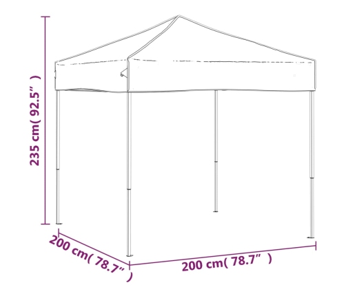 Carpa para fiestas plegable azul 2x2 m