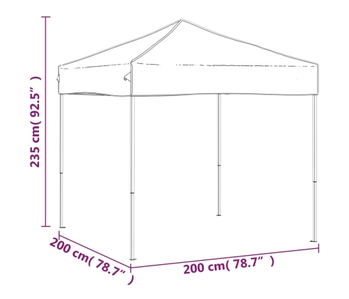 Carpa para fiestas plegable color crema 2x2 m